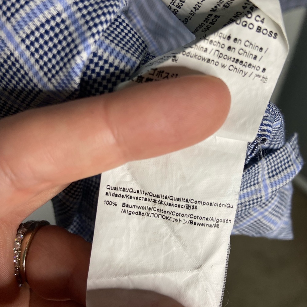 HUGO BOSS Boss Dress Shirt 16.5 Sharp Fit - Picture 9 of 9